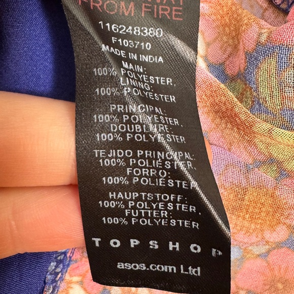 ASOS TopShop Size Small / 4 Blue Pink Floral Feminine Wrap Skirt NEW Summer - Picture 5 of 5